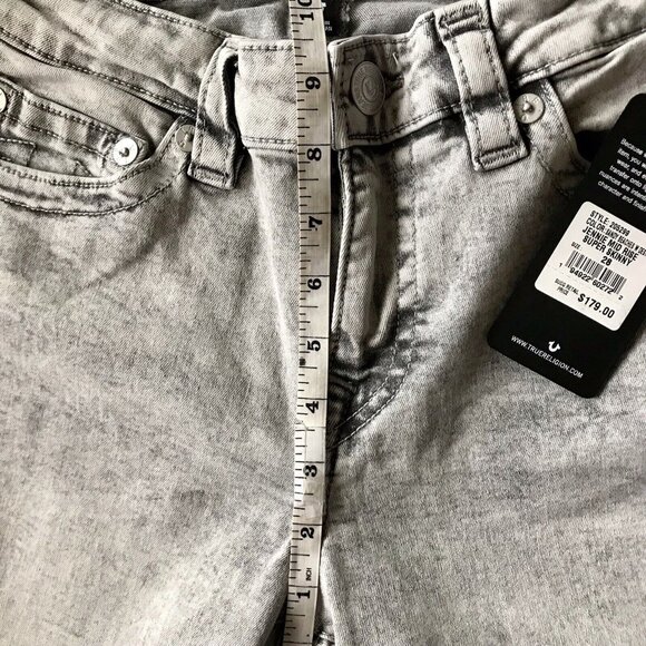 True Religion‎ Women's Jennie Mid Rise Super Skinny Jeans Size 28 Distressed - Picture 9 of 10